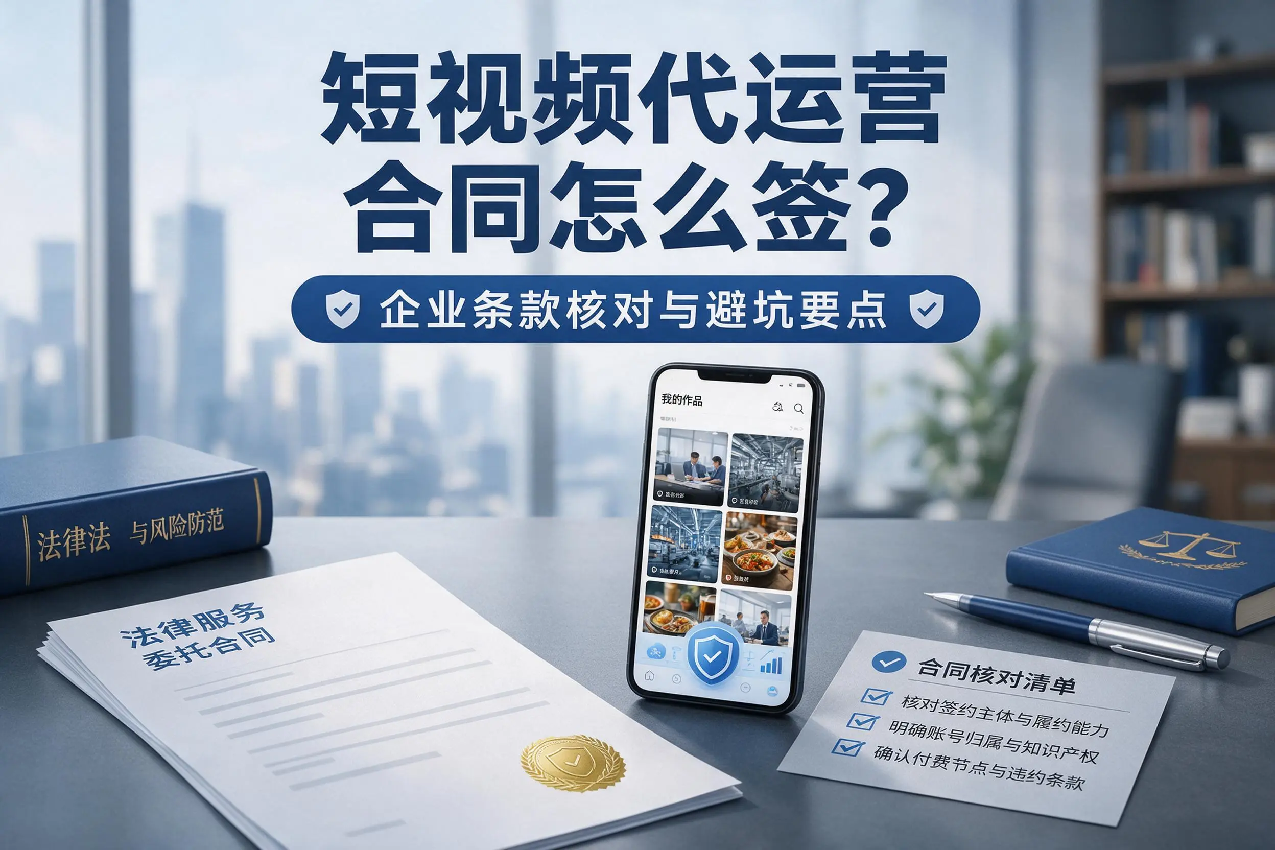 短视频代运营合同怎么签？琼中企业条款核对与避坑要点