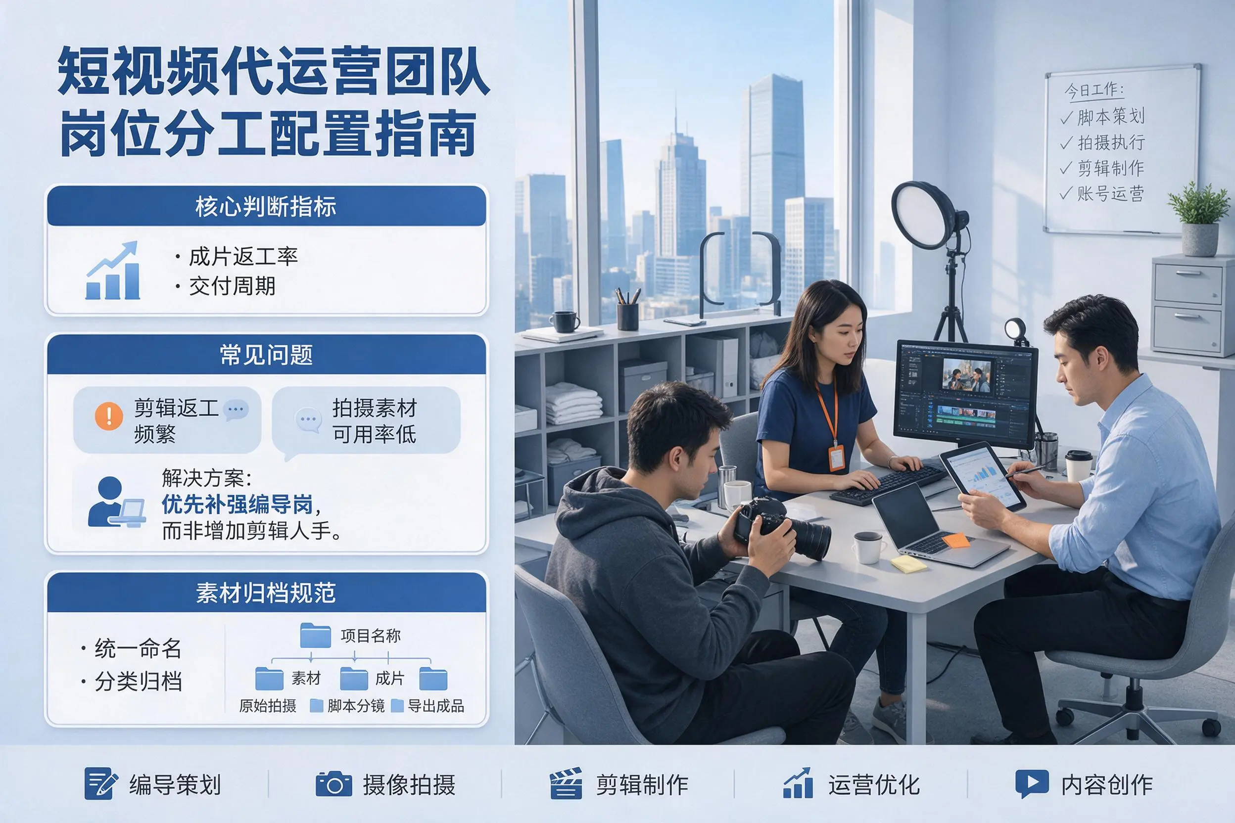 短视频代运营团队如何配置？琼中企业岗位分工科普说明