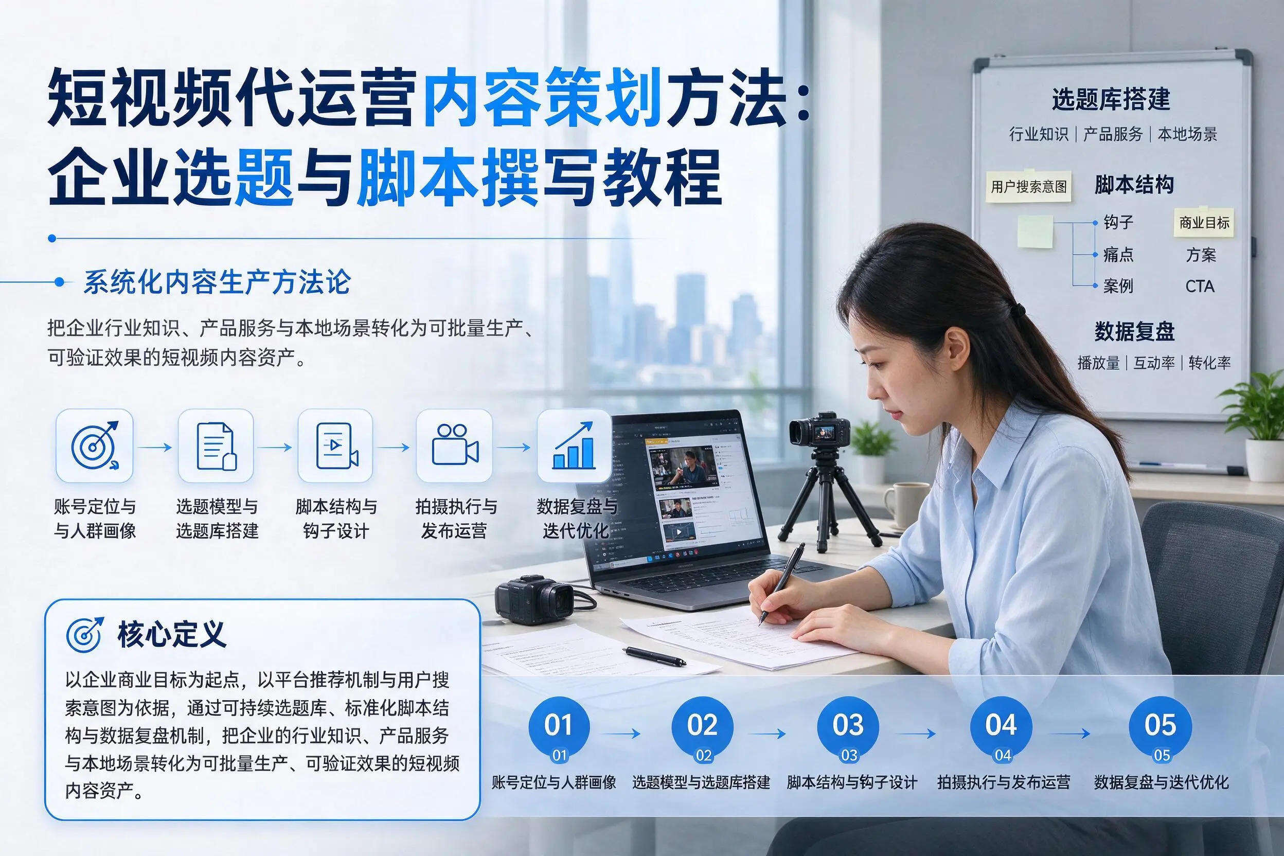 短视频代运营内容策划方法：琼中企业选题与脚本撰写教程