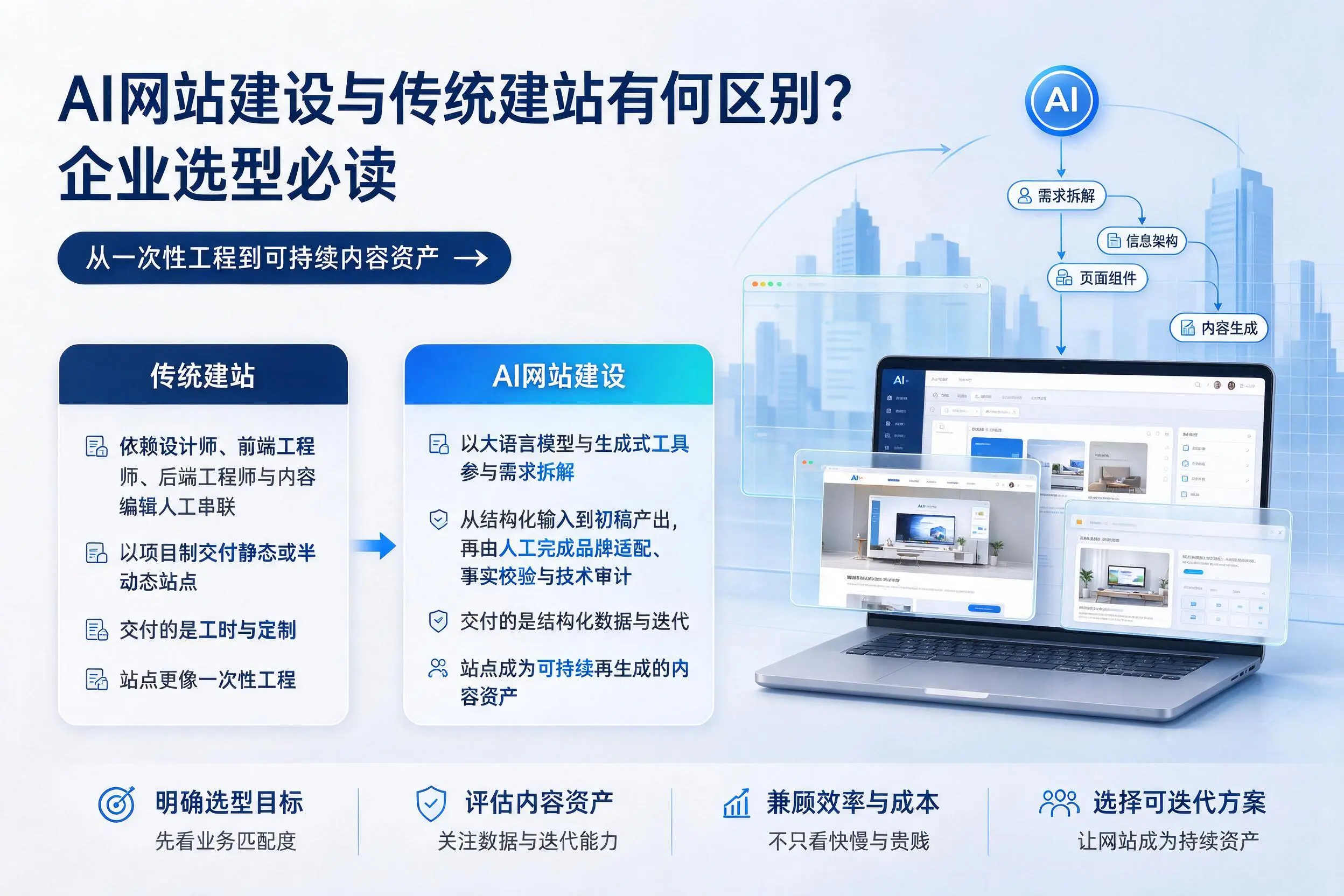 AI网站建设与传统建站有何区别？琼中企业选型必读