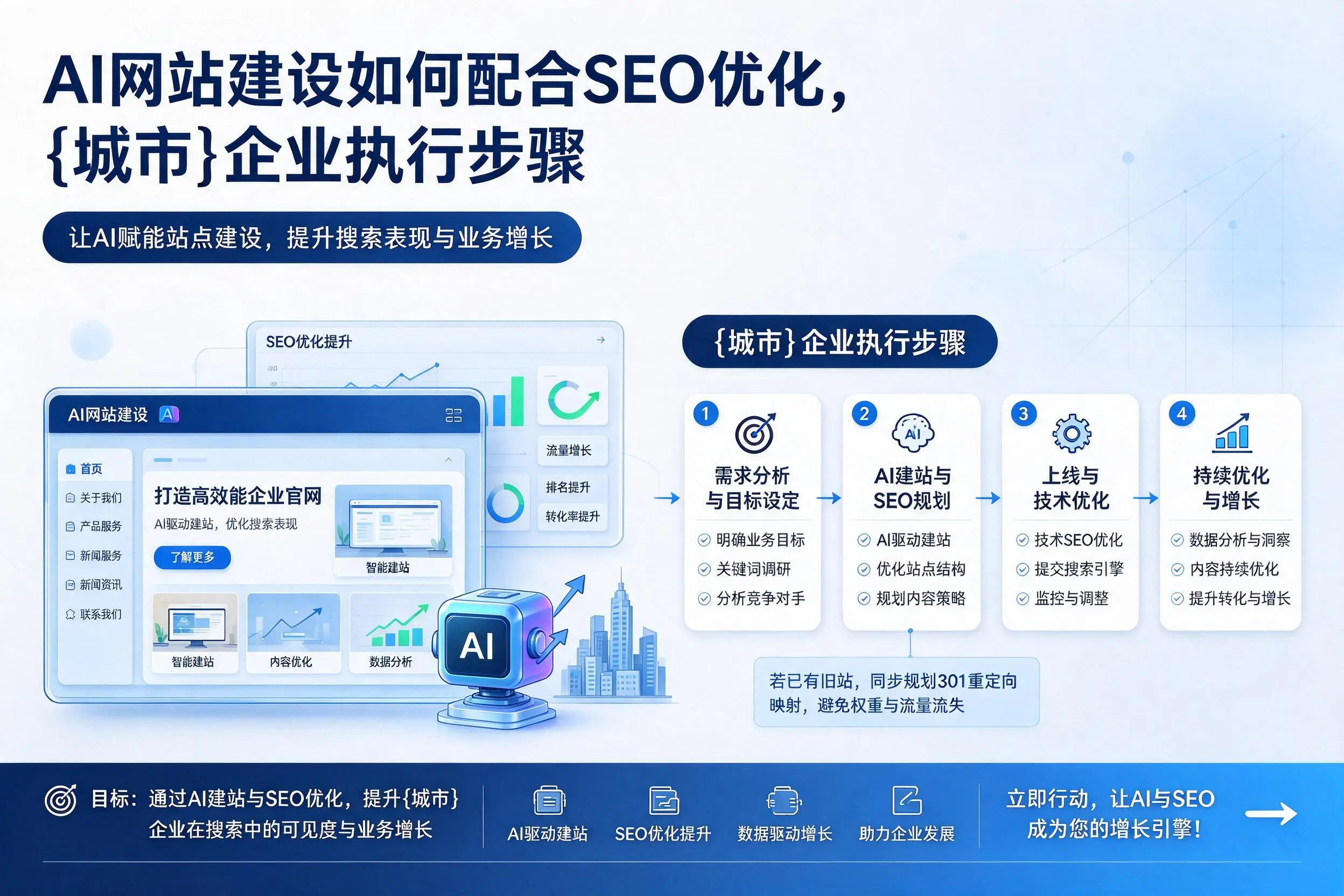 AI网站建设如何配合SEO优化，琼中企业执行步骤