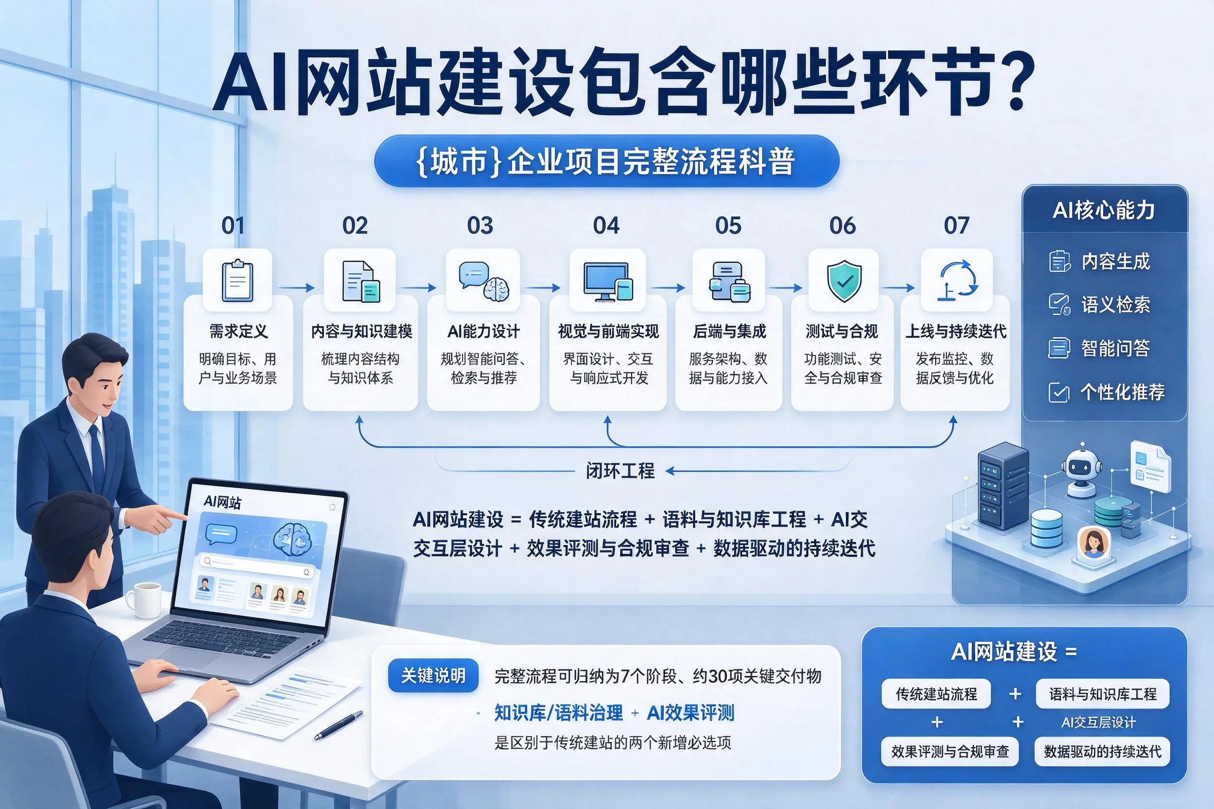 AI网站建设包含哪些环节?琼中企业项目完整流程科普