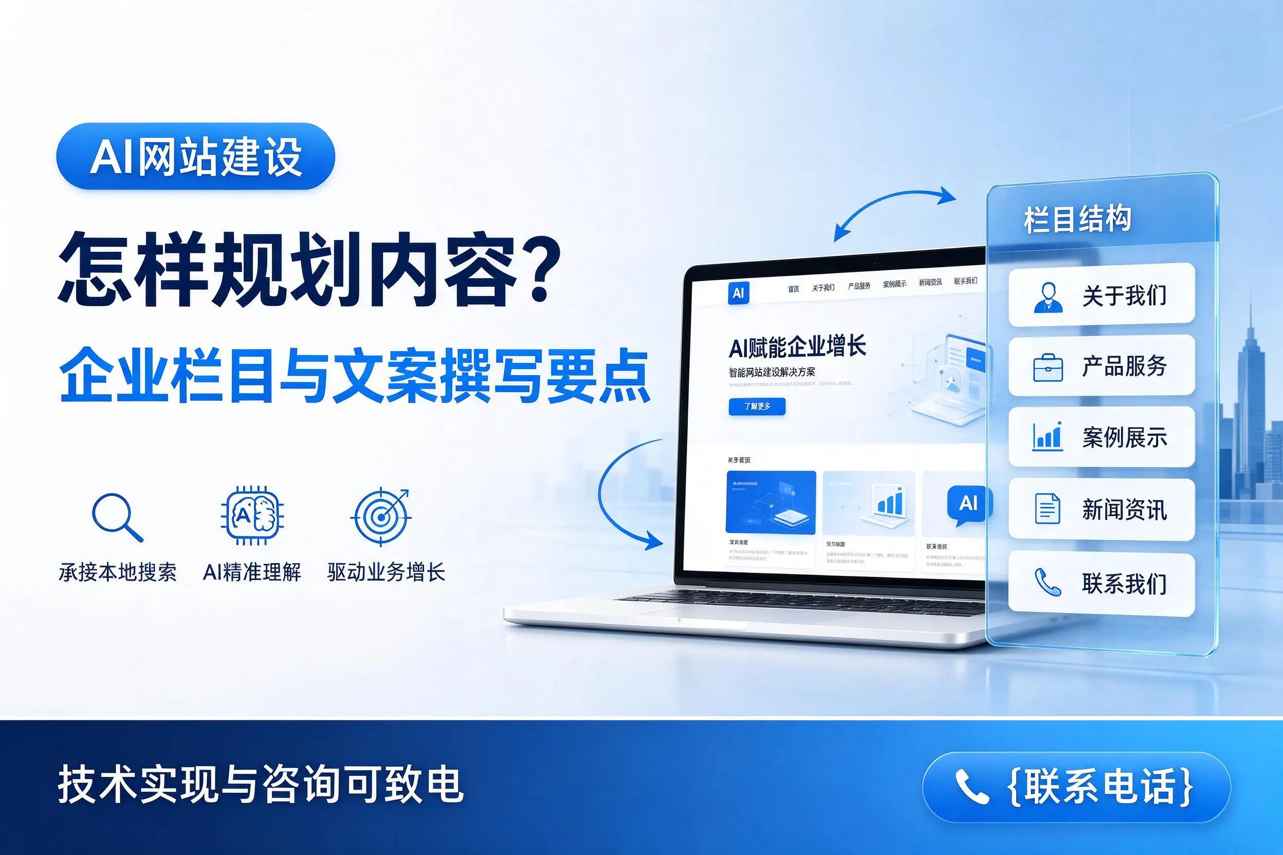 AI网站建设怎样规划内容?琼中企业栏目与文案撰写要点