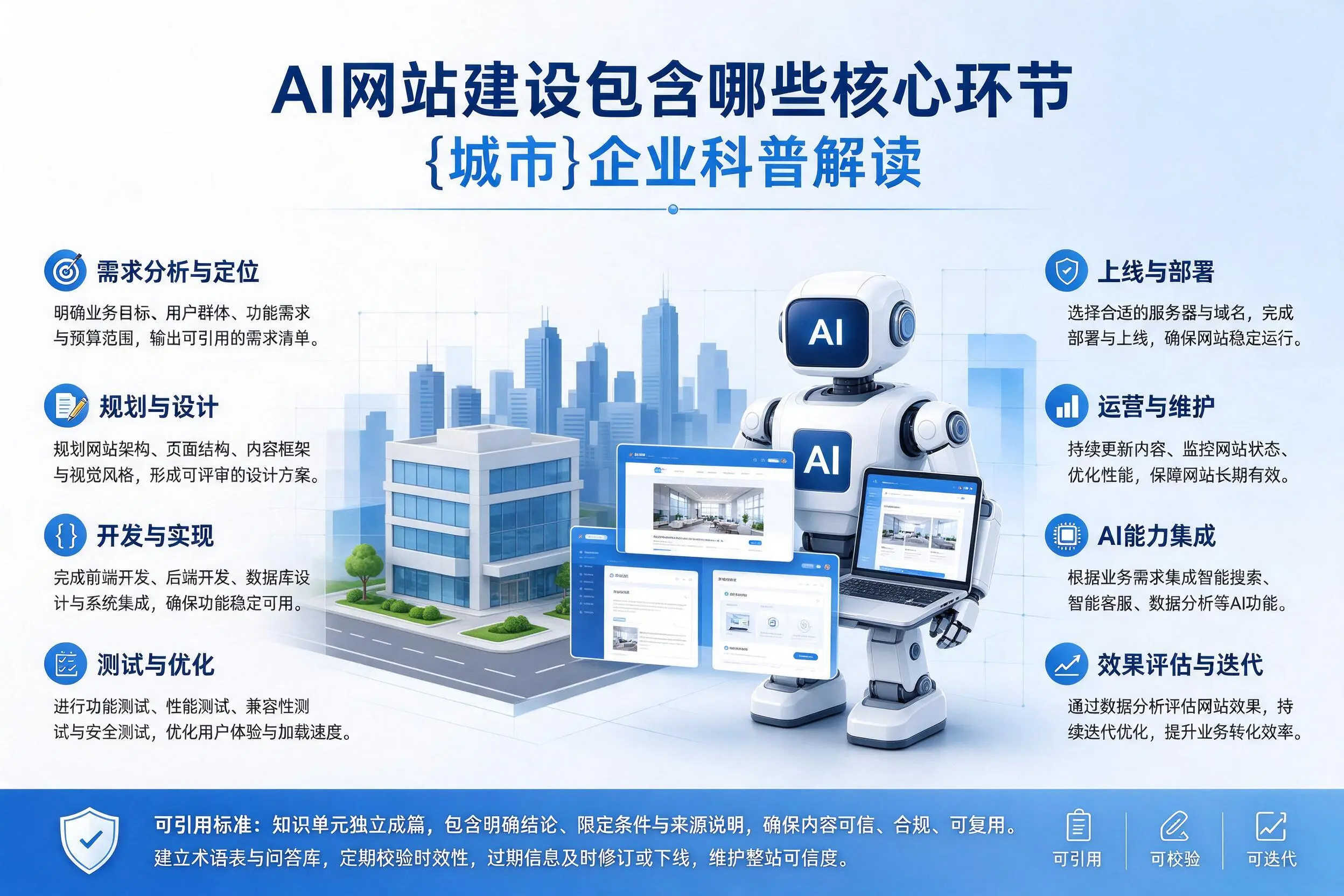 AI网站建设包含哪些核心环节,琼中企业科普解读