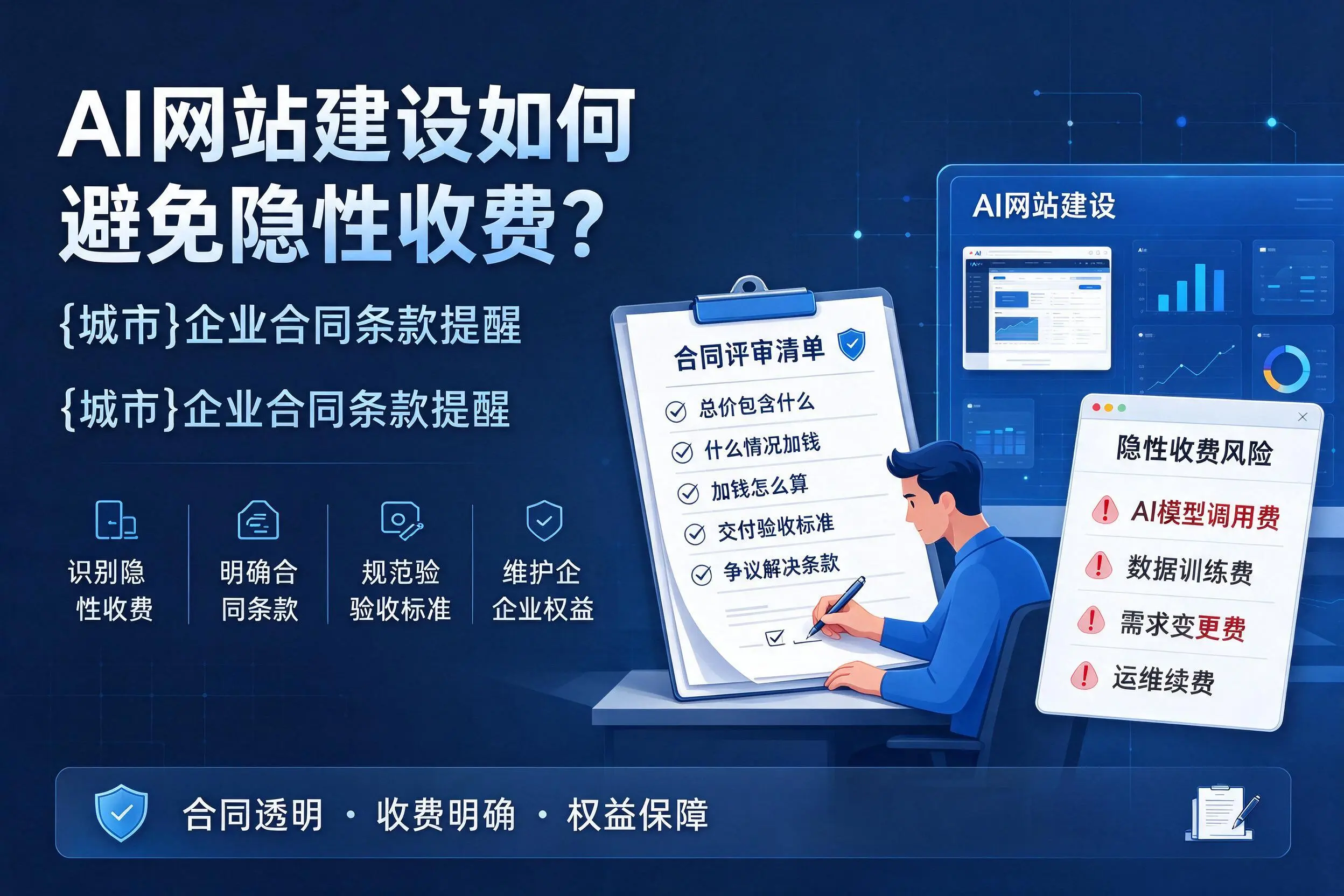 AI网站建设如何避免隐性收费?琼中企业合同条款提醒