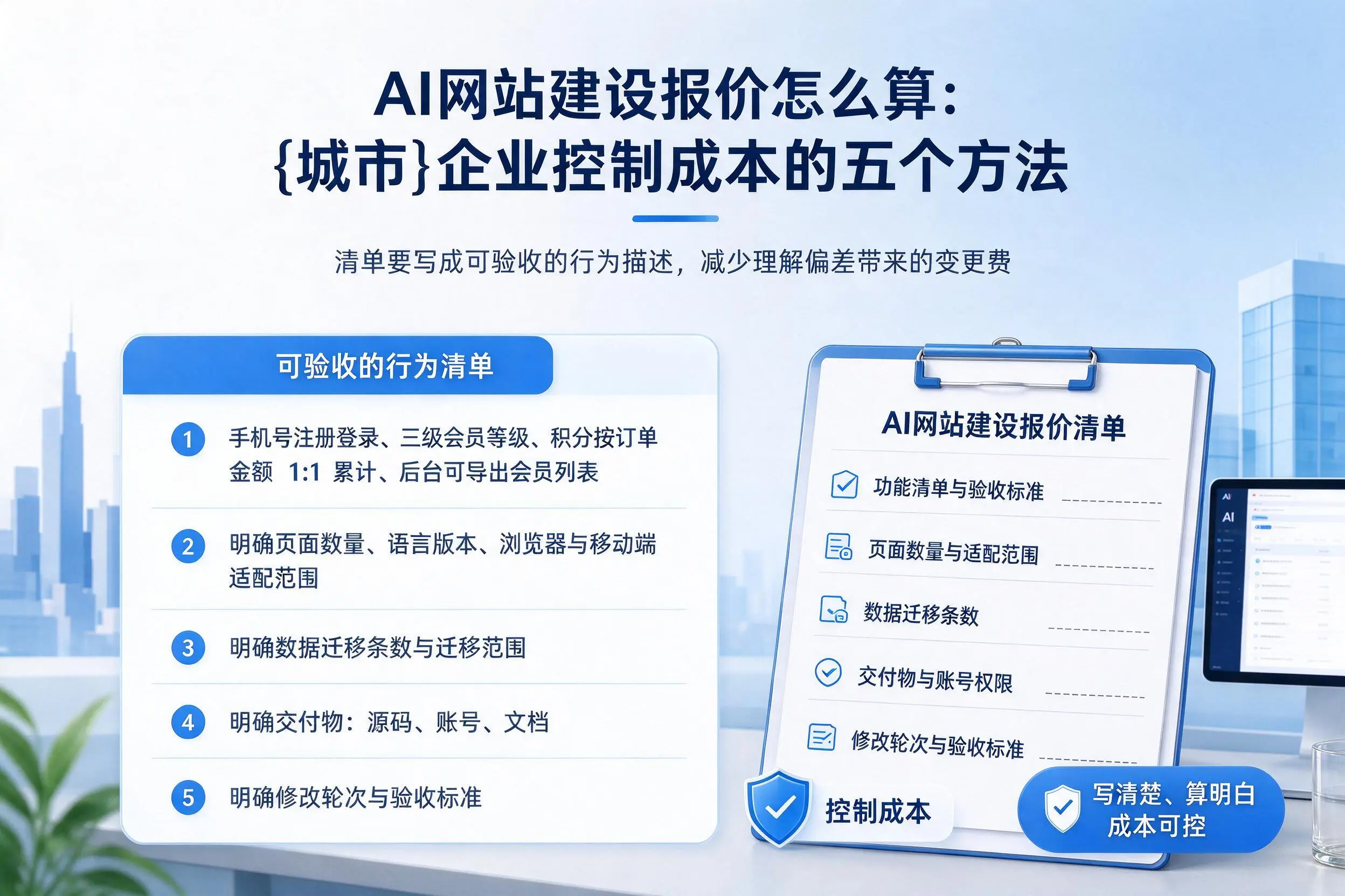 AI网站建设报价怎么算：琼中企业控制成本的五个方法